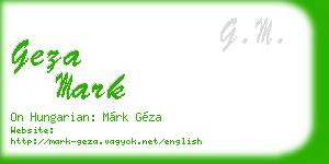 geza mark business card