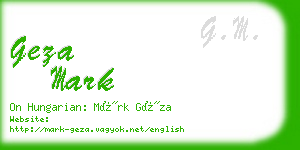 geza mark business card